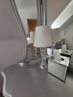 Clear Glass Lamp Base & White Shade & Laura Ashley Josette Design Tissue Box...