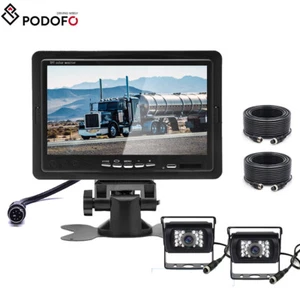 RÜCKFAHRSYSTEM Mit Monitor 2 X Rückfahrkamera 7 Zoll Farbmonitor LKW 4Pin 10M DE - Bild 1 von 12