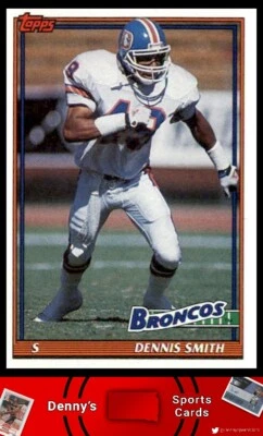 1991 Topps #556 Dennis Smith Denver Broncos Football Card - Image 1 of 2