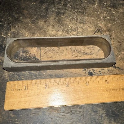 Printing Block (Brass Border Rectangle) Brass & Lead #4 Room For Type - Image 1 of 4