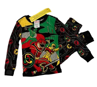 Disney  POWER RANGERS MYSTIC FORCE Boys 2 PC PJ Long Sleeve Jogger Set Sz 4 NEW - Image 1 of 4
