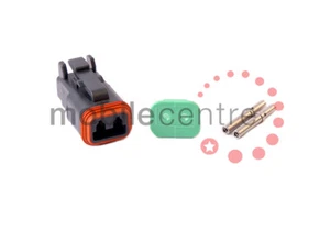 Kit de conector de enchufe negro de 2 vías Deutsch DT06-2S-CE06 con pasadores de engarce W2S Wedglock - Imagen 1 de 1