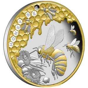 Moneda de plata Niue de 1 oz abeja miel Honey Bee - parcialmente dorada 2022 PP - Imagen 1 de 7
