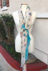 NUEVO Nordstrom PRINTED VILLAGE por Christine Johansen Bufanda Estampada - Playa - Imagen 1 de 6