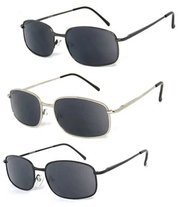 Mens Full Lenses Metal Frame Magnified Tinted Sun Reader Reading Sunglasses - Picture 1 of 16