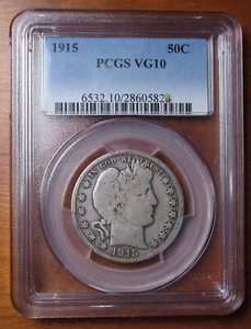 Key Date 1915-P Barber Half Dollar 50C PCGS VG10 - Picture 1 of 2