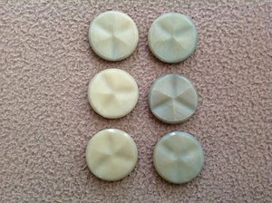 SIX VINTAGE ANGULAR FACED PLASTIC SUIT / COAT  BUTTONS - 1 1/8" - Picture 1 of 3