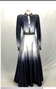 Vestido de Baile Diseño Original Talla 4, Gris/Blanco Ambre Satinado - Imagen 1 de 2