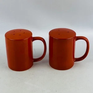 Vintage Otagiri Salt & Pepper Shaker Set Burnt Orange 4" Stoneware OMC Japan - Picture 1 of 9