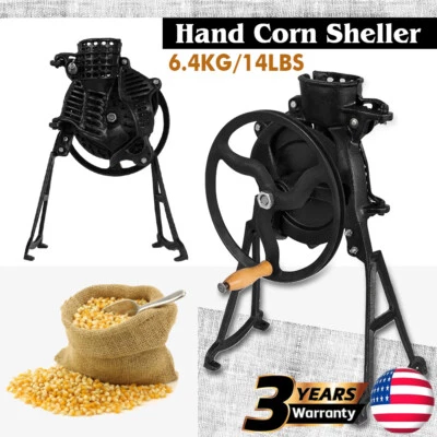 GRELE Heavy Duty Corn Sheller Hand Crank Corn Thresher Stripping Machine Stripper Tool
