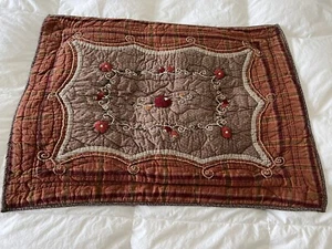 ONE Pottery Barn B&B Embroidered Floral Standard Pillow Sham Brown | Red - Picture 1 of 9