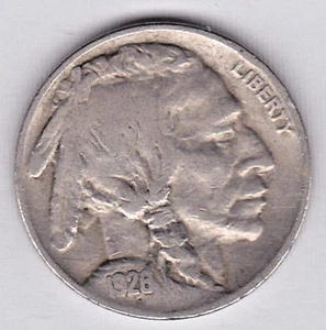 Buffalo Nickel 1926 en muy buen estado ~ POR FAVOR VEA EL ESCANEO stk bn69 - Imagen 1 de 5