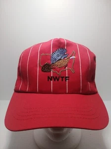 Vtg NWTF Red Stripes Snapback Trucker Style Hat Cap  - Picture 1 of 7