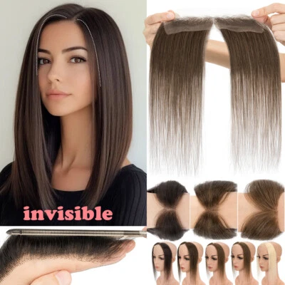 Front Hairline Full Lace Hairpiece Remy Human Hair Topper Toupee Cover-up Patch - Image 1 of 4