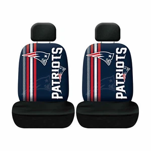 Football New England Patriots Low Back Front Seat Covers Universal Fit Pair - Picture 1 of 3