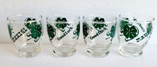 Lot 4 Vintage Irish Shamrock Shot Glasses MAHZEL St. Patrick's Barware