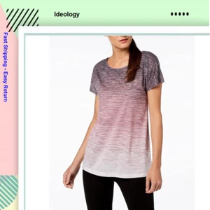 Ideology Womens Space Dyed Cutout Back T-Shirt Shimmer Pink XS - Picture 1 of 2