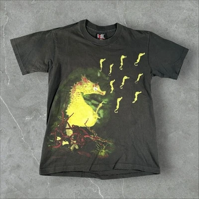 Vintage Nirvana Shirt Men Medium Black Seahorse  90s Grunge Band Tee Kurt Cobain - Image 1 of 4