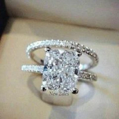 2Ct Princess-Cut Diamond Lab-Created Bridal Set Engagement Ring 14k White Gold - Image 1 of 4