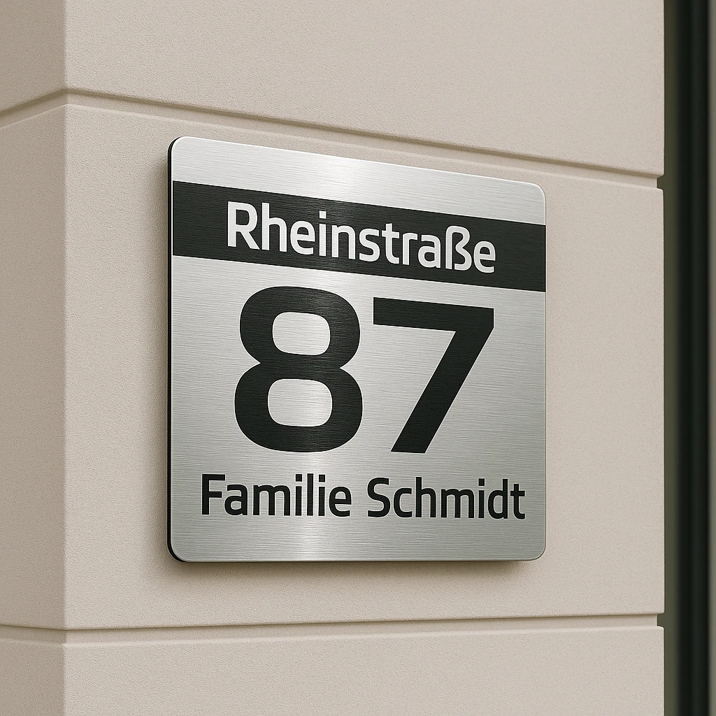 Aluminium Hausnummer 17 – Großes Nummernschild 30x20 Cm, Schwarz Auf Weiß, Wetterfest Mit 6 Bohrlöchern Für Garten, Tür & Briefkasten