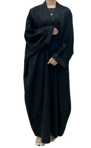 Vestido Fumidar Jacquard Caftán Abierto Longitud Abaya 50" Mangas Volantes Talla Pequeña - Imagen 1 de 23