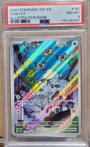 2024 POKEMON TEF EN-TEMPORAL FORCES ILLUSTRATION RARE #181 CHATOT PSA 8 - Picture 1 of 2