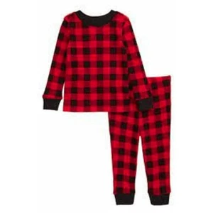 Nordstrom Toddlers Thermal Two Piece Longsleeve Pajamas Buffalo Check 3-6 Months - Picture 1 of 3