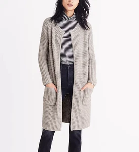 Madewell Waffelstrick Wollmischung Cardigan Gr. XS grau Taschen Baumwolle formell Freizeit - Bild 1 von 7