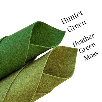 1mm Hunter Green 100% Merino Wool Felt Sheet 20 x 30cm - No. 47 - Image 1 of 4