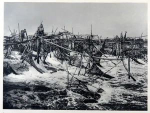 Wagenia Fish Traps, Belgian Congo, 1930 photogravure vintage Africa print - Picture 1 of 3
