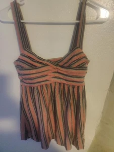 Bailey 44 Knit Swing Top Blouse Fit & Flare Striped Gray Pink XS bv - Picture 1 of 9