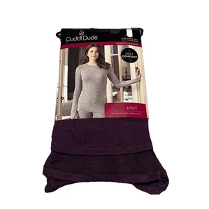NWT Women's Cuddl Duds Shirt Soft Knit Long Sleeve Crew w/ Thumbholes Purple 1X - Picture 1 of 11