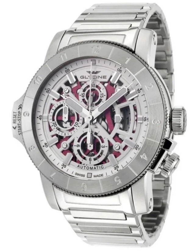Glycine Airman Airfighter GL0052 Chronograph Automatic Swiss  46 Jewels SS Watch - Image 1 of 3