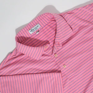 Peter Millar Hemd Herren Polo Large rosa blau Streifen Sommer Komfort Mira Vista - Bild 1 von 9