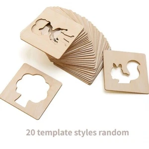 Kids Drawing Toys 20pcs Wooden DIY Painting Template Stencils Stencils Learning - Picture 1 of 7