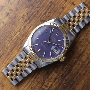 Rolex Datejust Herren Uhr purple Dial Stahl/Gold Ref. 16013 - Bild 1 von 5