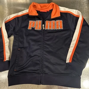 Puma Navy Orange & White Zip Front Jacket Boy’s Size 4T - Picture 1 of 12
