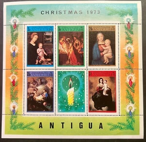 Scott#: 320a - Christmas 1973 Souveneir Sheet of Five #316-320 Antigua MNHOG - Picture 1 of 1