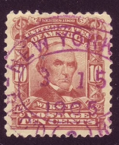 307 (10c Webster) - NEW YORK REC'D Oval FANCY CANCEL - STUNNING in PURPLE !! - Picture 1 of 1