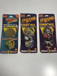 Marvel Toybiz 1994 Slammers and Skull Caps Sealed Spiderman Venom Pack - Picture 1 of 13