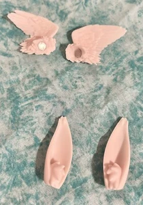 BJD Resin Doll Accessories 2 Small Wings and 2 Animal Ears Projects No Coloring - Picture 1 of 15