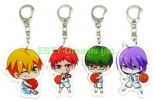 Set of 4 Kuroko's Basketball Anime Acrylic Keychain Akashi Kise Midorima v1 - Picture 1 of 2