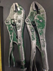 Irwin 10CR Feststellzange und Markenlose 7" gerade Backen Hergestellt in den USA 2er-Set - Bild 1 von 8