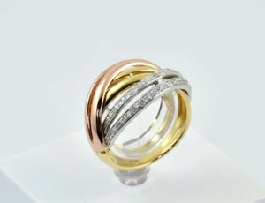 Ring 585/000 14 K Gelb-/ Weiß-/ Rotgold Zirkonia - Bild 1 von 4