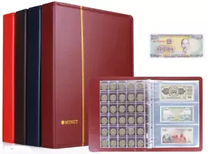 240 Pockets Coins / Bank Notes Premium Collection Album Water Proof -Black - Picture 1 of 17