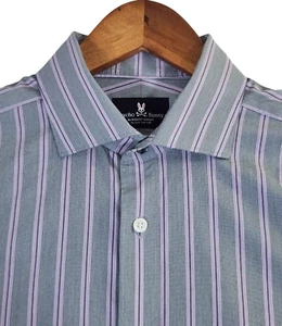 Psycho Bunny Button Up Shirt Men's 15.5 32/33 Long Sleeve Slim Fit Stretch - Picture 1 of 9