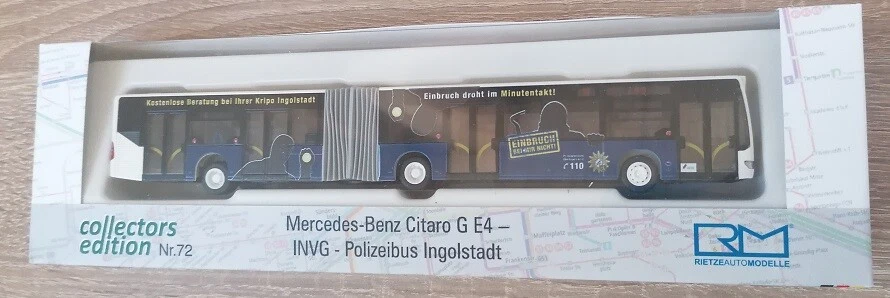 Rietze 67095 - 1/87 Mercedes-Benz Citaro G Invg-Polizeibus - Nuovo - Immagine 1 di 1
