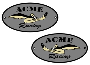 2 pegatinas Road Runner RACING Coyote 10 cm / 20 cm coches clásicos EE. UU. Hotrod V8 culto - Imagen 1 de 1
