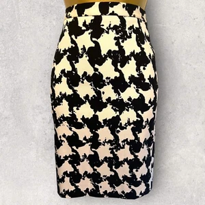 Moschino Cheap And Chic Womens Black & Ivory Cotton Mix Midi Pencil Skirt UK 8 - Picture 1 of 3