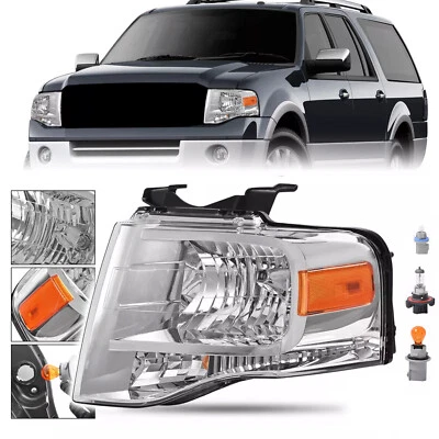 Faro cromado del lado del conductor con bombilla halógena para Ford Expedition 07-14 #FO2502226 Foto 1 de 4